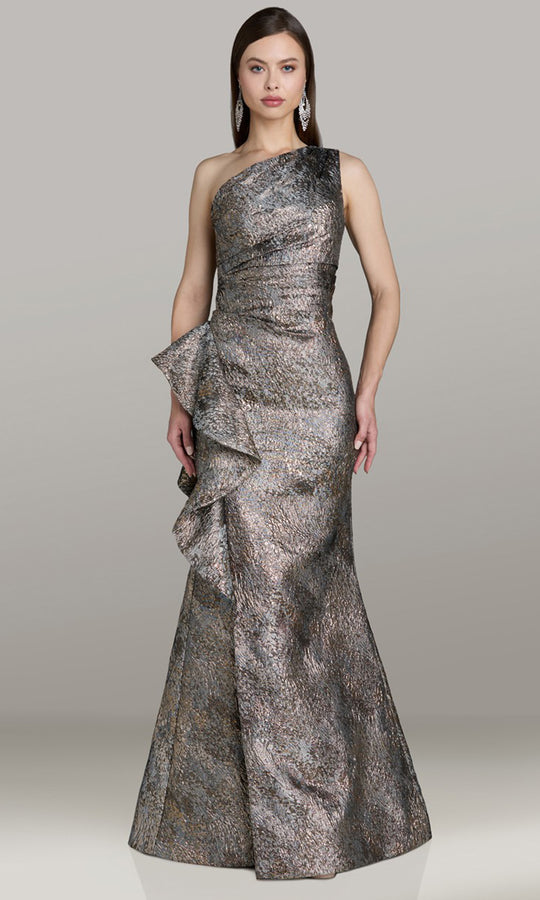 Feriani Couture 18496 - One Shoulder Side Ruffle Evening Dress