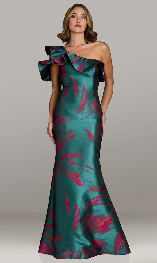 Feriani Couture 18518 - One Shoulder Couture Ruffle Evening Gown
