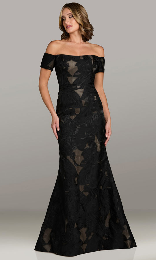 Feriani Couture 18525 - Short Sleeve Mermaid Skirt Evening Gown