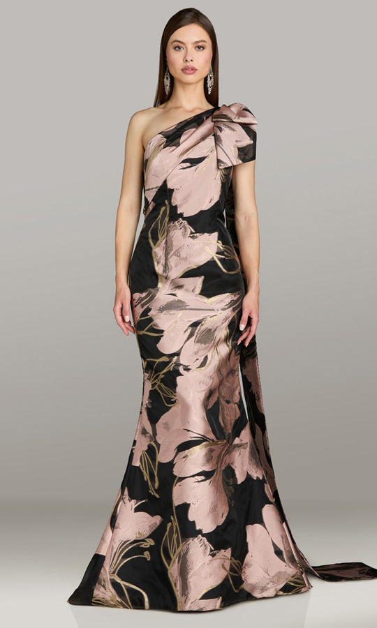 Feriani Couture 18560 - One Shoulder Printed Fit and Flare Gown