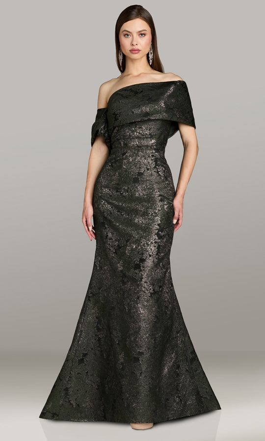 Feriani Couture 18580 - Off Shoulder Textured Fit and Flare Gown