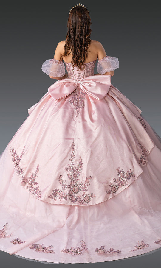 Dancing Queen 1963 - Strapless Floral Embellished Princess Ballgown