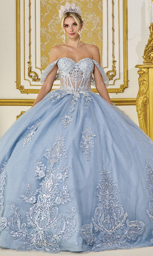 Dancing Queen 1997 - Draped Off Shoulder Embroidered Ballgown
