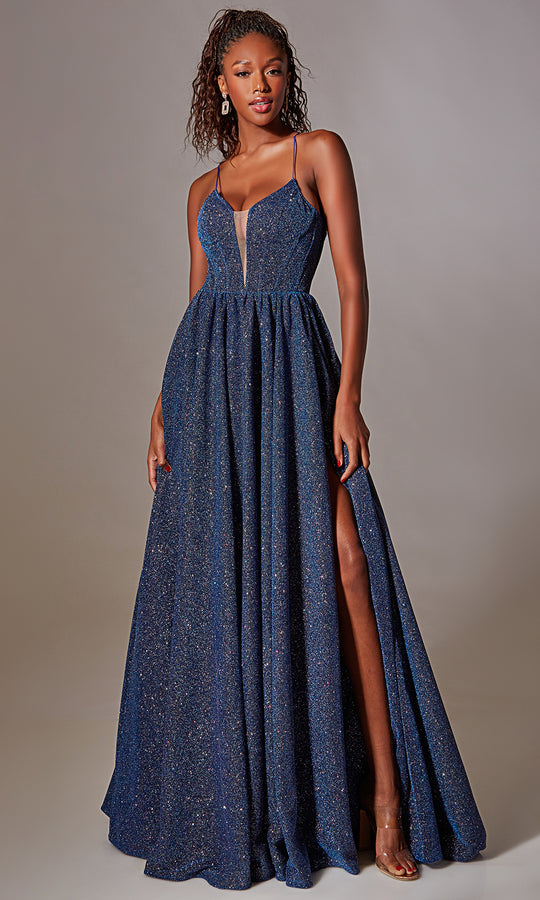 Aerie Couture 201 - Glitter Stretch Gown with High Slit