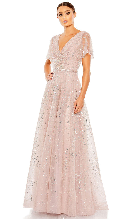 Mac Duggal 20363 - Embellished Surplice V-Neck A-Line Gown