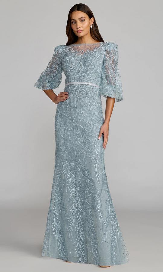 Mac Duggal 20370 - Beaded Lace Illusion Bateau Evening Gown