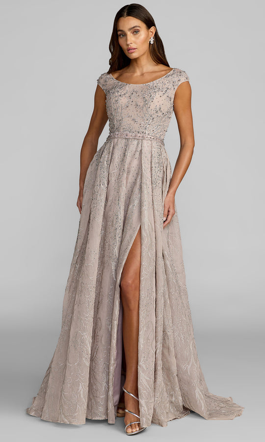 Mac Duggal 20374 - Intricate Beaded Cap Sleeve Evening Gown