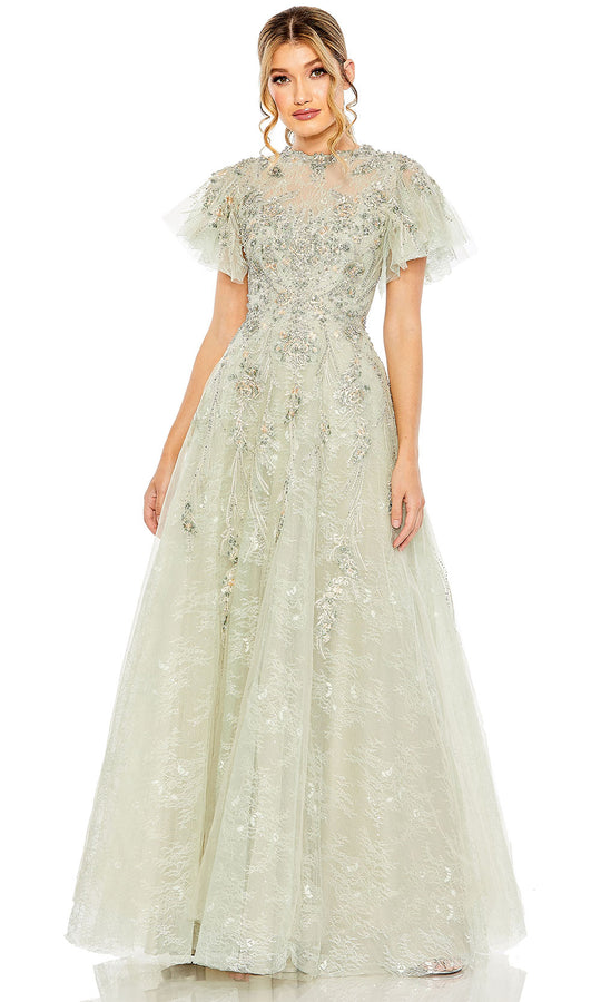 Mac Duggal 20450 - Embroidered Tulle Jewel Neck Gown