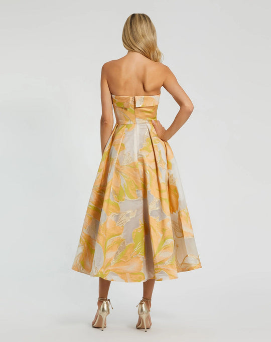 Mac Duggal 20724 - Strapless Brocade Midi Dress with Pockets