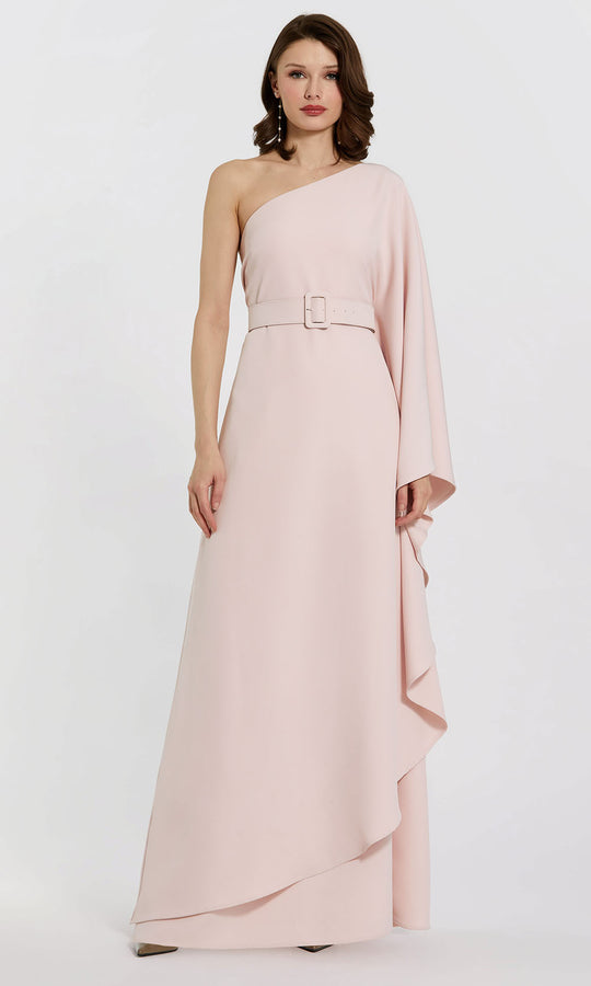 Mac Duggal 21049 - One Shoulder Sleeve Crepe Gown