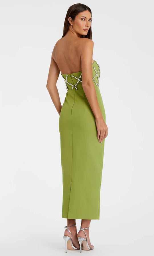 Ieena Duggal 21064 - Strapless Crystal Lattice Column Dress