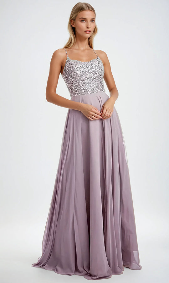 Juliet Dresses 210 - Beaded Bodice Chiffon Evening Gown