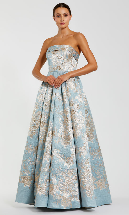 Mac Duggal 21144 - Floral Brocade Pleated Ballgown