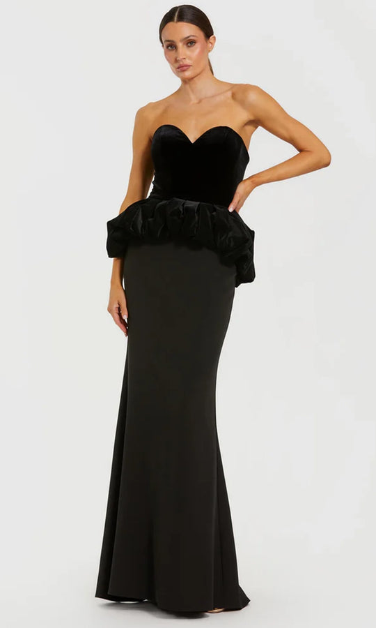 Mac Duggal 21145 - Strapless Velvet Peplum Evening Dress