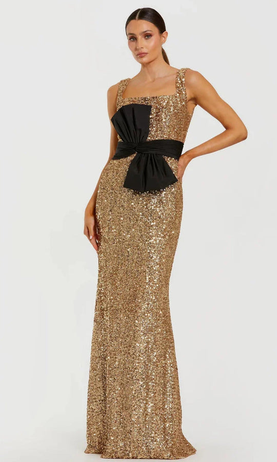 Ieena Duggal 21160 - Sequin Sleeveless Gown with Faille Bow Accent