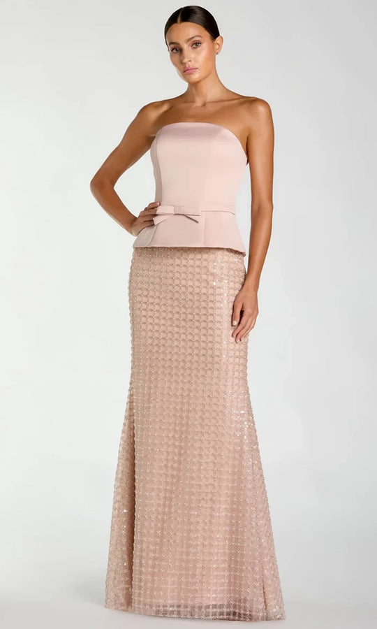 Mac Duggal 21227 - Beaded Lattice Skirt Strapless Prom Gown