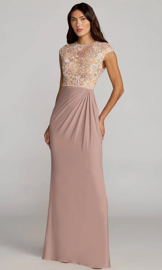 Mac Duggal 21324 - Floral Embroidered Cap Sleeve Prom Gown