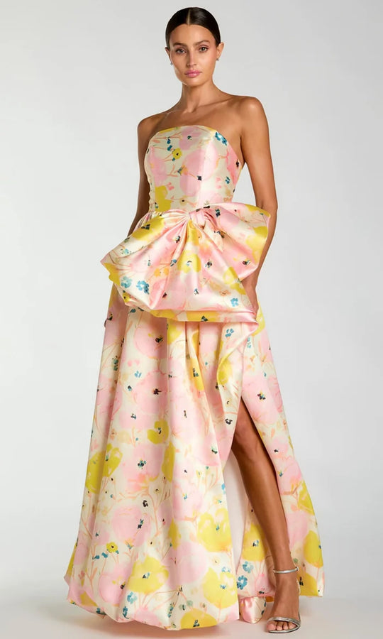 Ieena Duggal 21376 - Printed Mikado Bubble Hem Ballgown