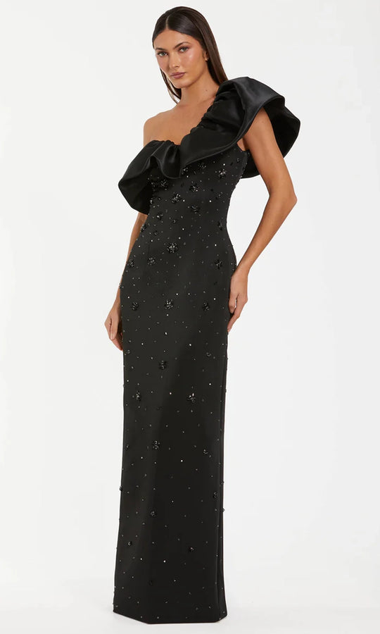 Mac Duggal 2315 - Column Ruffled Asymmetrical Neckline Prom Gown