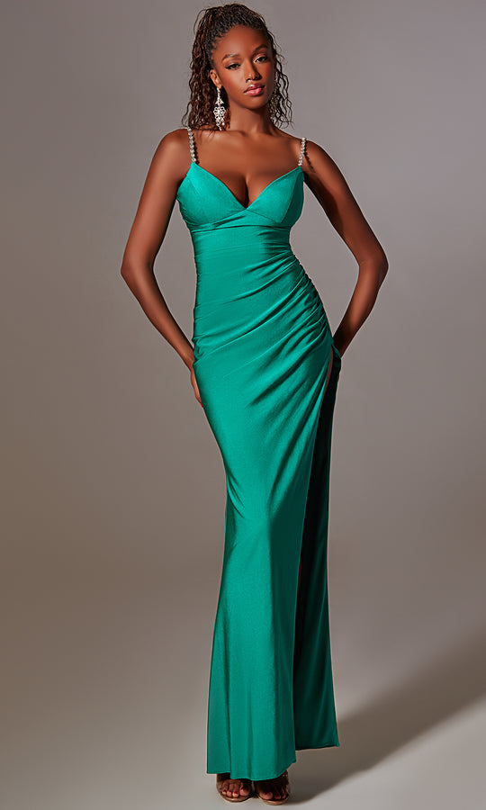 Aerie Couture 231 - Sleek Fitted Gown with High Slit