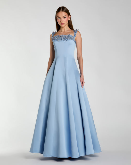 Mac Duggal 2337 - Square Neckline Seam Detail Prom Gown