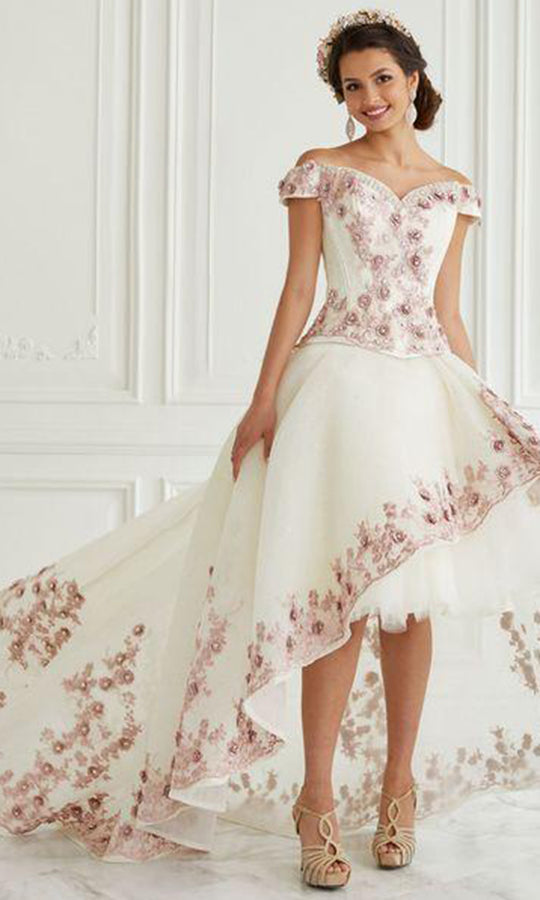 LA Glitter - 24092 Off Shoulder Floral Ballgown