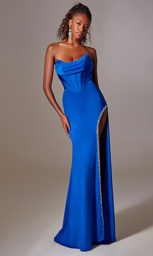 Aerie Couture 249 - Strapless Gown with Corset Waist & Slit
