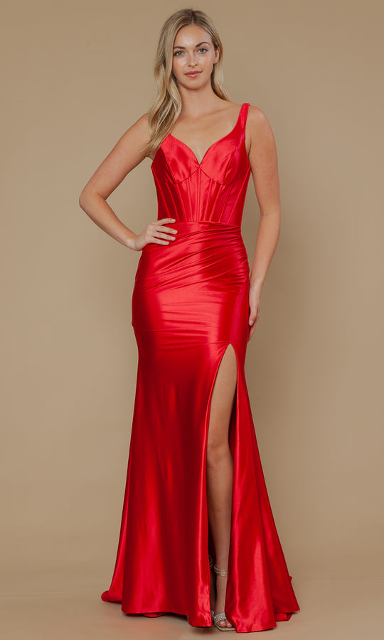 Poly USA 25006 - Corset Detail Sleeveless Long Dress