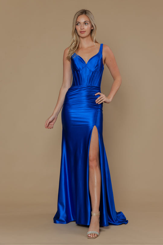 Poly USA 25006 - Corset Detail Sleeveless Long Dress
