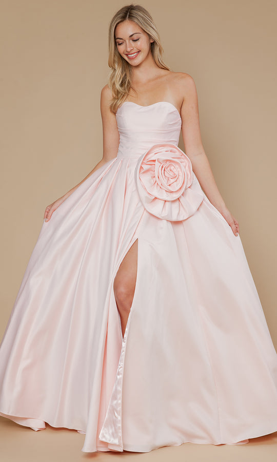 Poly USA 25062 - Pleated A-Line Skirt Strapless Gown