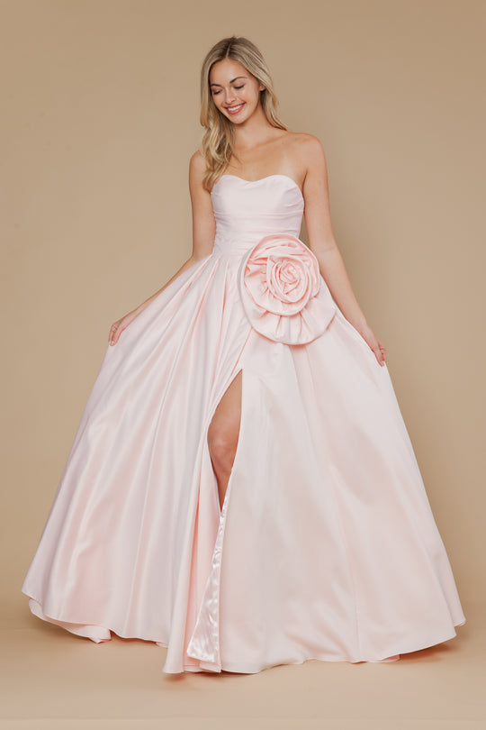 Poly USA 25062 - Pleated A-Line Skirt Strapless Gown