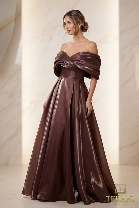 Terani Couture 251M4044 - Off Shoulder Sweetheart Evening Gown