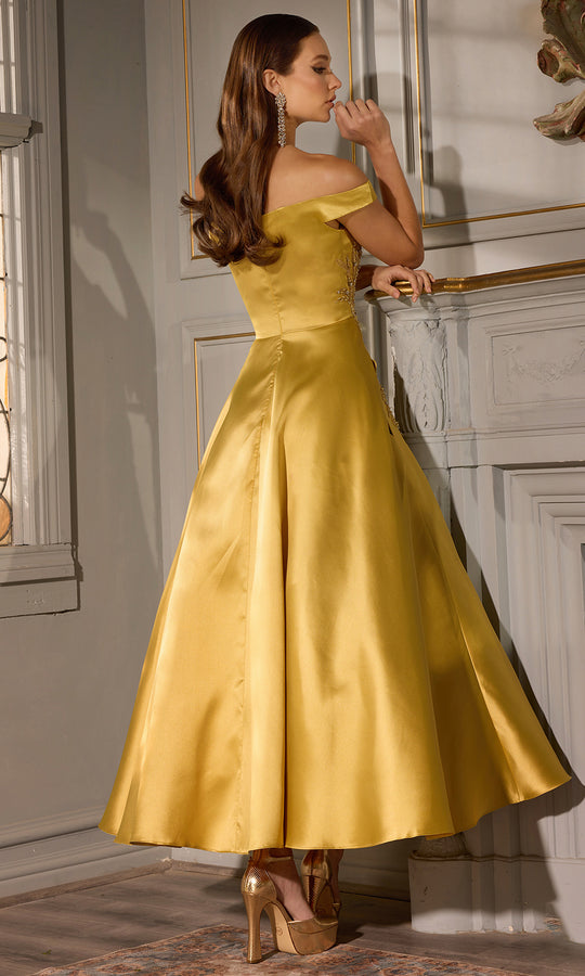 Terani Couture 252C5004 - Off Shoulder Matte Satin Dress