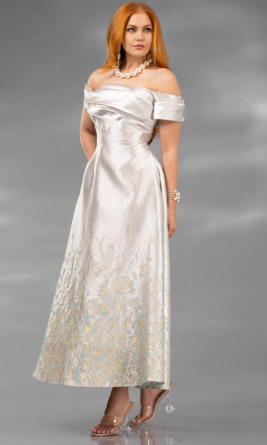 Terani Couture 252C5508 - Off Shoulder Floral Jacquard Dress