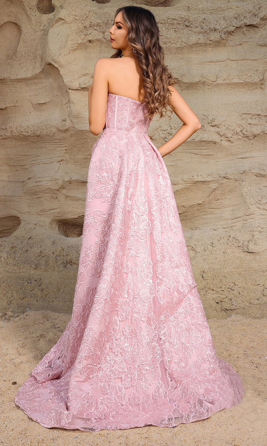 Terani Couture 252E5134 - Strapless Floral Embroidered Gown