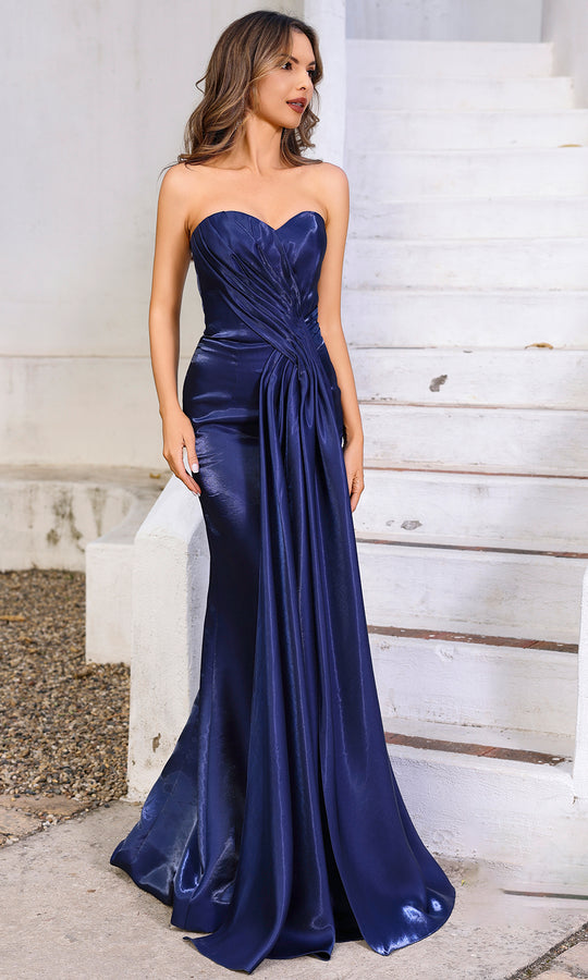 Terani Couture 252E5512 - Strapless Ruched Sheath Gown