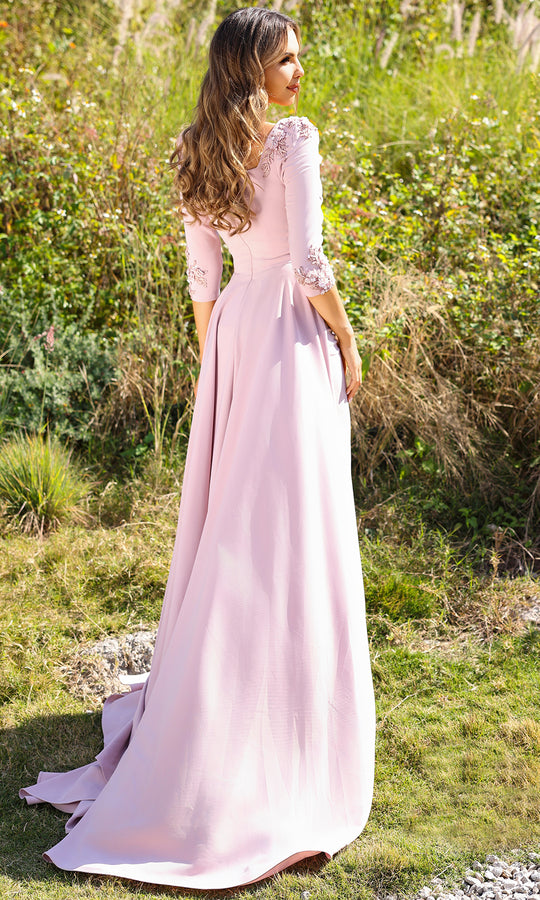 Terani Couture 252M5338 - Square Neck Floral Sequin Gown