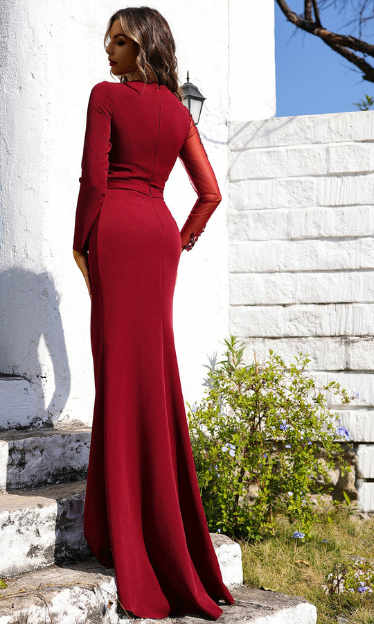 Terani Couture 252M5341 - Beaded Illusion Jewel Fitted Gown