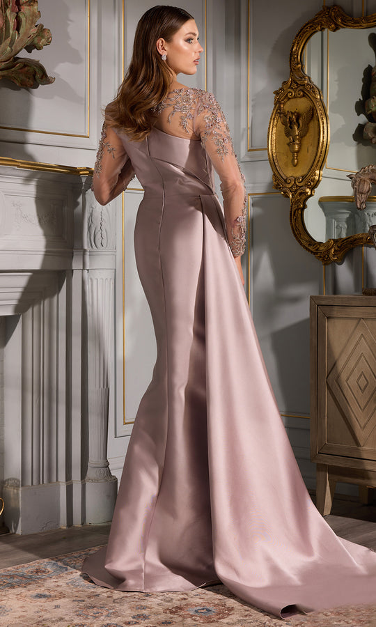 Terani Couture 252M5344 - Illusion Neckline Embroidered Gown