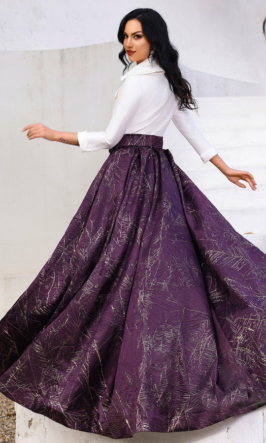 Terani Couture 252M5522 - Textured A-line Gown with Belted Waist