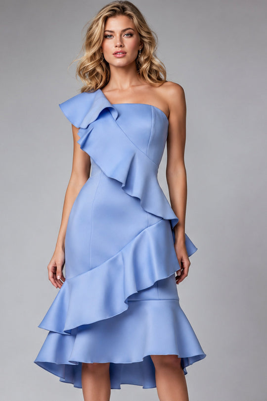 Jovani 25971 - Ruffle One-Shoulder Cocktail Dress