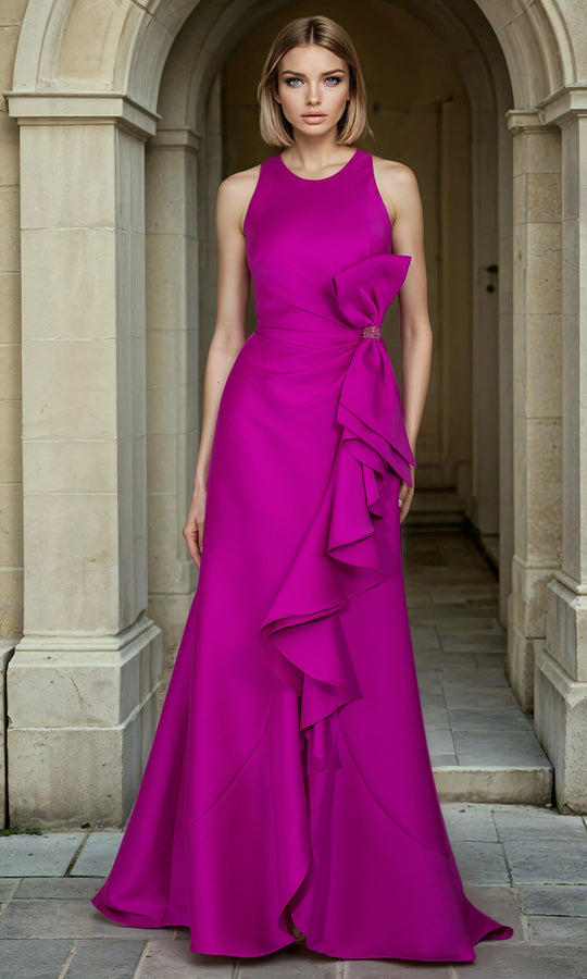 Janique 2603 - Ruffled Sleeveless Mermaid Evening Dress