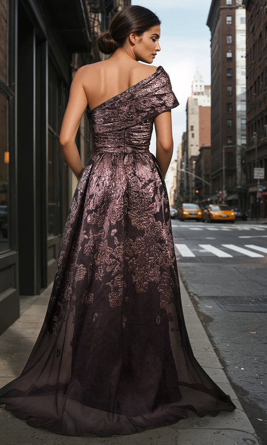 Janique 261050 - Textured Straight Neckline Formal Gown