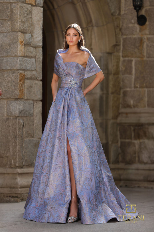 Terani Couture 261M6453 Floral Jacquard Dress
