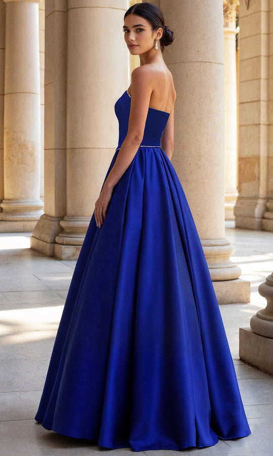 Terani Couture 261P6194 - Scoop Neckline Satin Ball Gown