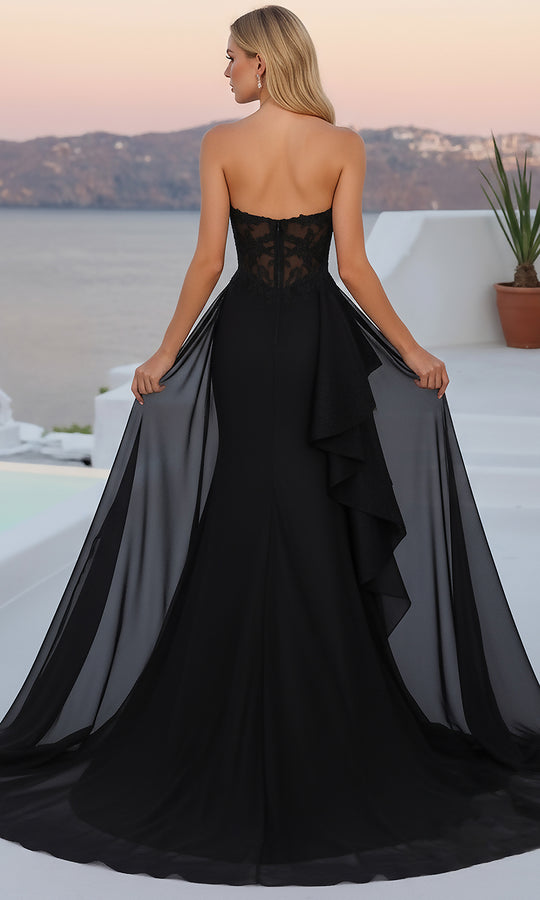 Terani Couture 261P6261 - Lace Corset Prom Dress with Overskirt