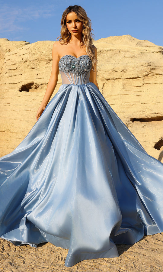 Terani Couture 261P6608 - Sweetheart A-Line Beaded Corset Gown