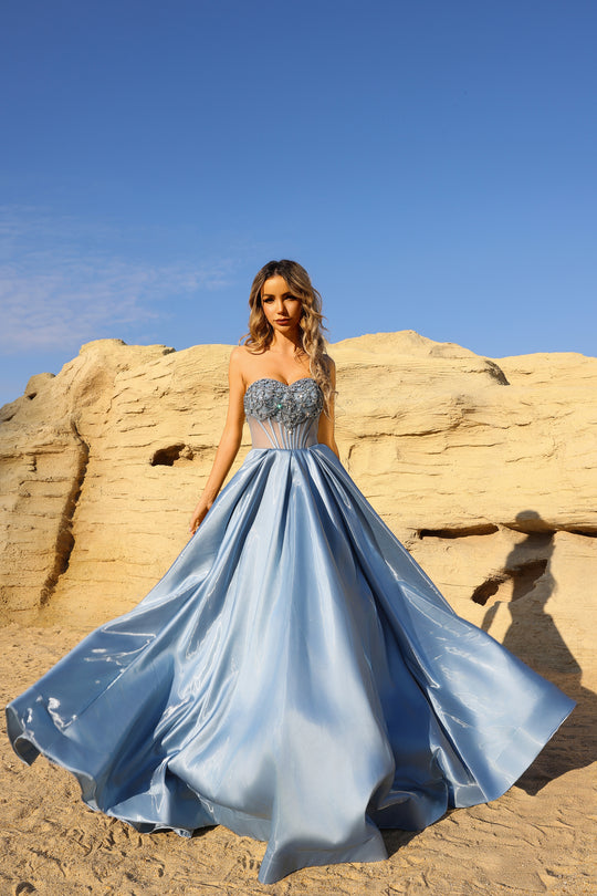 Terani Couture 261P6608 - Sweetheart A-Line Beaded Corset Gown