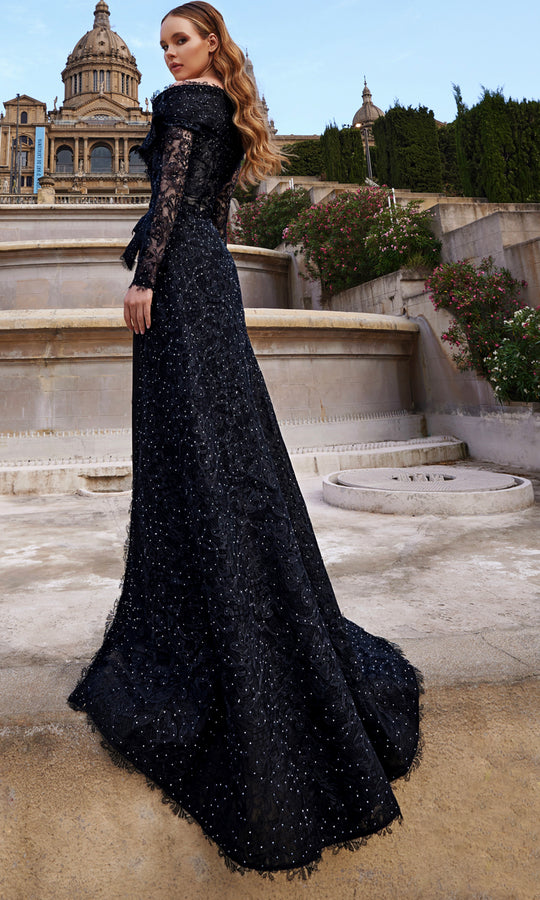 Terani Couture 261E6208 - Dramatic Off Shoulder Lace Evening Gown