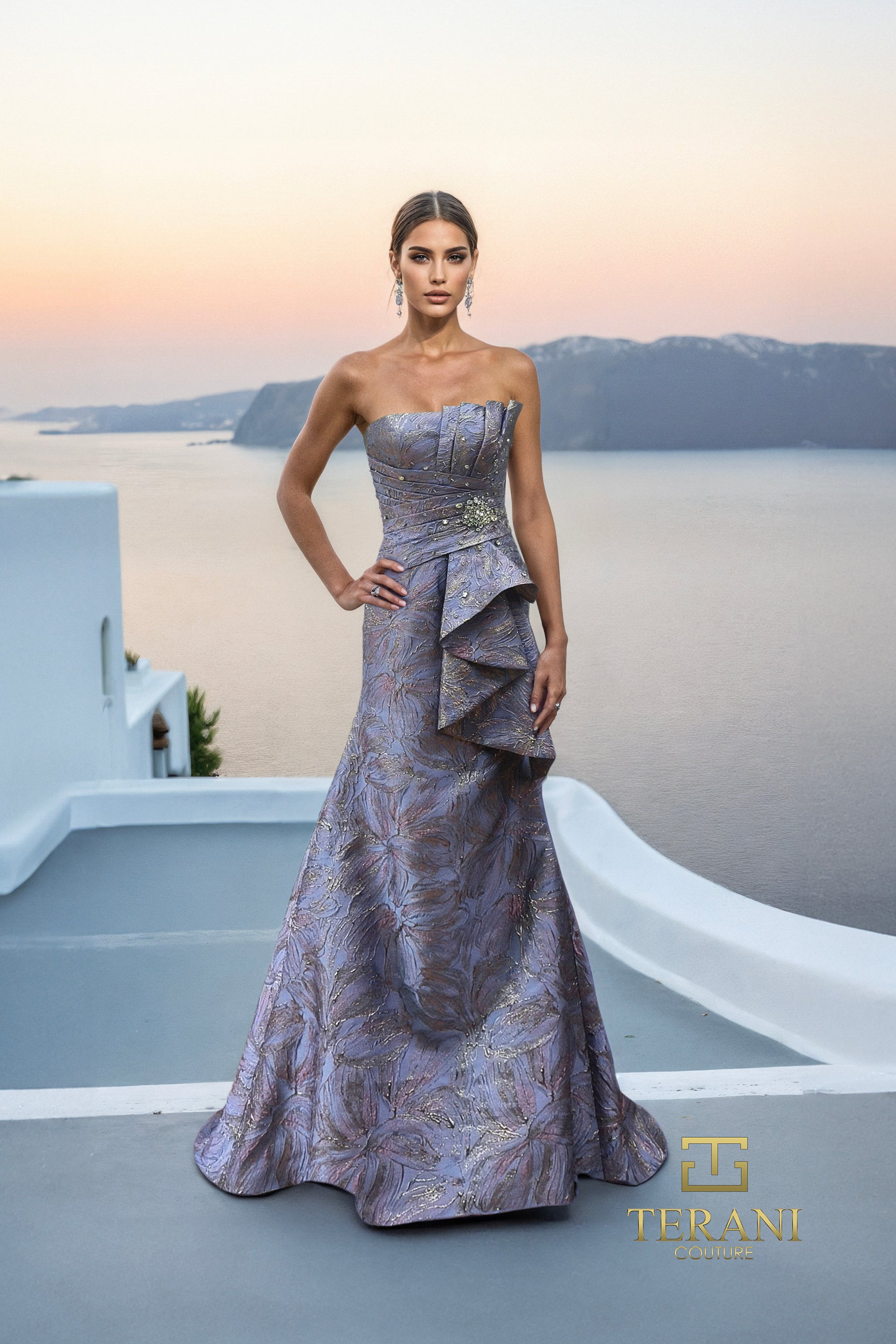 Terani Couture 261E6269 - Long Jacquard Mermaid Dress